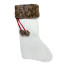 Knit Christmas Stocking with Fur Cuff-White