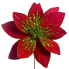 22" Glitter Green & Red Poinsettia Stem