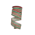 2.5" x 10y Red & Green Vertical Stripe Burlap Ribbon