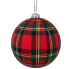 5" Red Plaid Ball Ornament