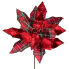 20" Plaid Poinsettia Stem