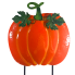 24" Metal Pumpkin Yard Stake- Orange