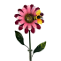 38" Pink/ Red Flower Rain Gage Lawn Art