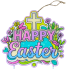 25" Happy Easter Metal Yard Stake - Gradient
