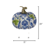 15" Metal Chinoiserie Print Pumpkin Yard Stake