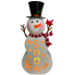 15.5" Metal Snowman w/ LED Candle Decor
