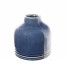 Ceramic Round Vase W/Narrow Mouth & Banded Bottom - Glossy Dark Blue