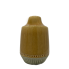 8"H Ceramic Mustard Vase with Green Base