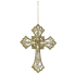 6.5" Gold Jewels on Clear Cross Ornament