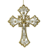 6.5" Gold Jewels on Clear Cross Ornament