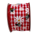 2.5" Red Plaid Ribbon with Bumblebee's and Daisy's