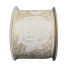 2.5" x 10yd Beaded Glitter Rose Wired Ribbon - Natural