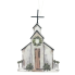 6" White Church Ornament
