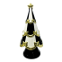 10" Ceramic Black Stripe Gold Bow Tree
