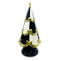 10" Ceramic Black Stripe Gold Bow Tree