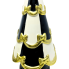 10" Ceramic Black Stripe Gold Bow Tree