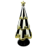 14" Ceramic Black Stripe Gold Bow Tree
