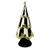 14" Ceramic Black Stripe Gold Bow Tree
