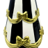 14" Ceramic Black Stripe Gold Bow Tree