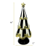 14" Ceramic Black Stripe Gold Bow Tree
