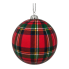 4" Red Plaid Ball Ornament