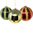 6" Green, Red & Gold Ball Ornament Set