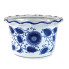 6.25" Pie Rim Floral Planter - Blue & White