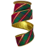 2.5" x 10yd Red/ Green/ Gold Plaid Bias Dupioni Ribbon