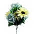 18" Blue Peony and White Sunflower Bush