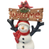 Welcome Snowman Sign with Solar Lights