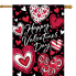 Black and Red Hearts House Flag