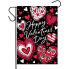 Black and Red Hearts Garden Flag