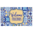 Blue and Yellow Tile Doormat