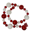 72" Ball Ornament Garland - Red & White