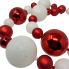 72" Ball Ornament Garland - Red & White