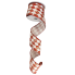2.5" x 10yd Orange & Gold Diamond Ribbon