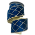 2.5" x 5yd Navy & Gold Glitter Diamond Velvet Ribbon