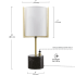 15" Globe Electric Table Lamp w/ Black Faux Marble Base