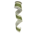 2.5" x 10yd Moss Green with White Border Ribbon
