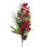 24" Mixed Evergreen Spray with Red Berries & Pinecones