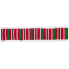 2.5" x 10yd Red, Green, and White Striped Ribbon w/ Fuzzy Boarder