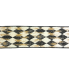 2.5" x 10yd Black & White Diamonds w/ Gold Streaks Ribbon