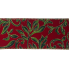 2.5" x 10yd Red Velvet w/ Gold & Green leaf Pattern Ribbon