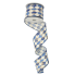 2.5" x10yd Blue & Gold Diamond Ribbon