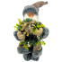 15" Santa w/ Greenery Wreath & Bells