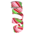1.5" x 10yd Red Glitter, Pink & Green Diagonal Stripe Ribbon