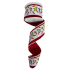 4" x 10yd Grinch Tip Toe with Red and Fringe Edge Ribbon