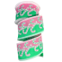 2.5" x 10yd Pink & Green Candy Cane Ribbon