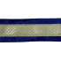 2.5" x 10yd Navy Blue & Gold Metallic Center Stripe Ribbon