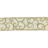 2.5" x10yd Gold Glitter Swirl on White Ribbon